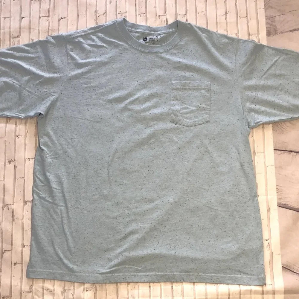 Carhartt T-Shirt Men's Size 2XL Sky Blue Heather Mix Loose Fit Short-Sleeve Tee